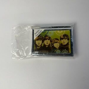 The Beatles 3.5 x 2.5 Silver Green Multi Photo Notepad with Pen Metal Flip Pad